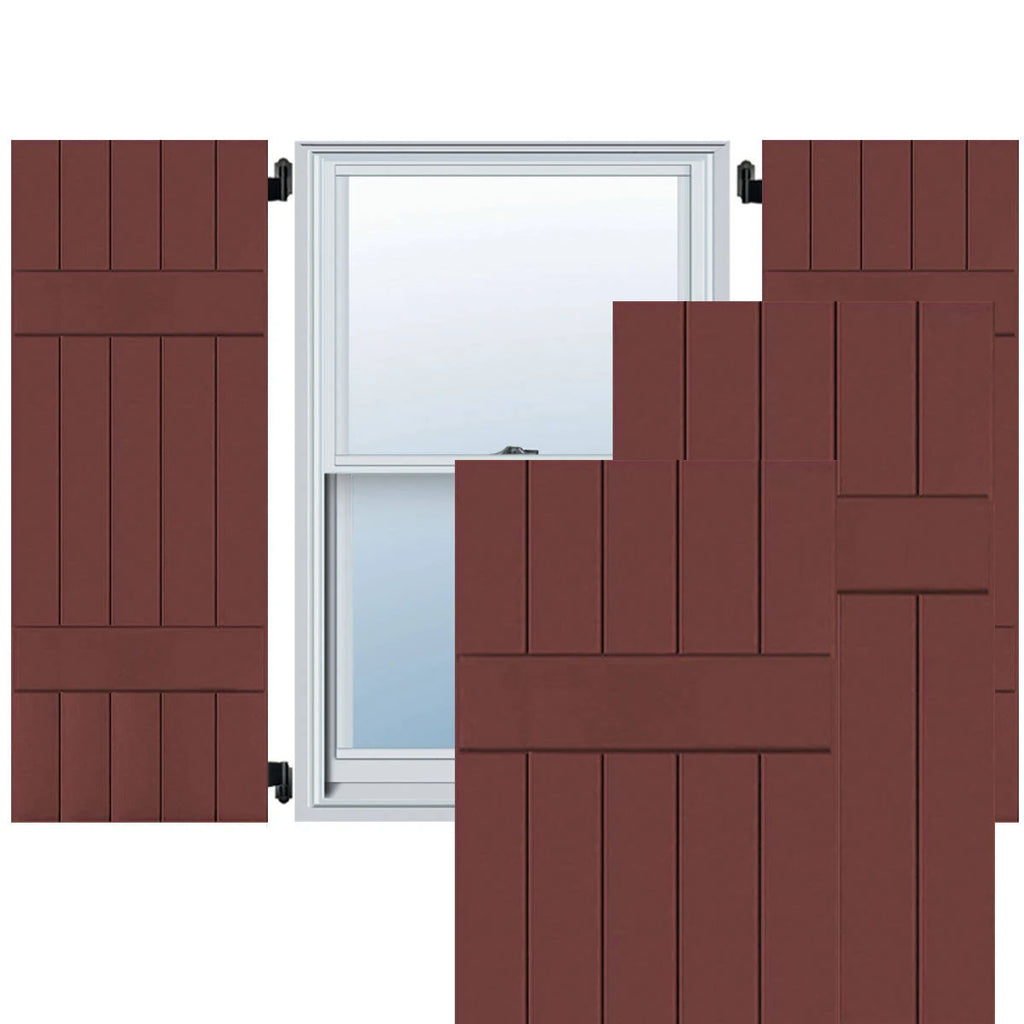 18 in. x 47 in. Exterior Real Wood Pine Board and Batten Shutters Pair P742