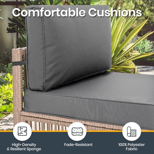 7 Pieces Wicker Patio Sectional Sofa Set with Coffee Table P7253