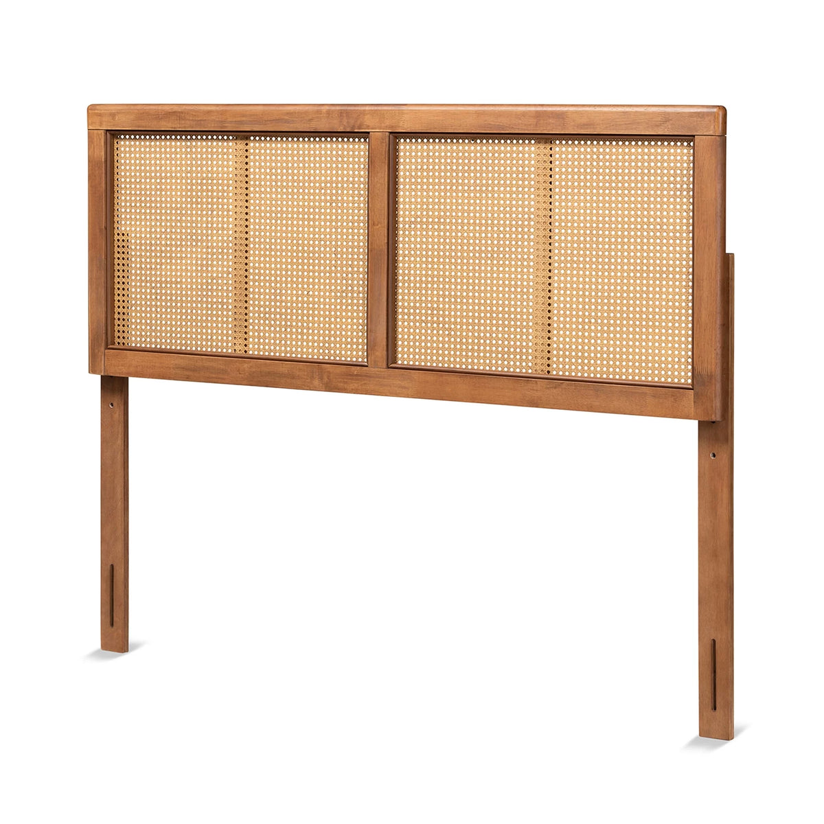 Ash Walnut Wood and Synthetic Rattan Headboard Full N92873