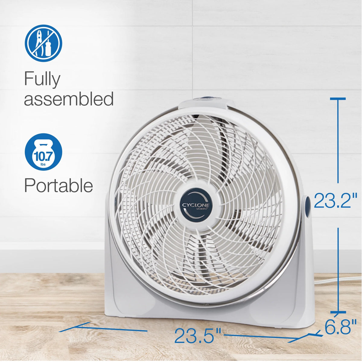 20 Air Circulator Floor Fan with Wall Mount Option, White J125045