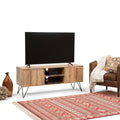 Natural Mango Wood and Metal TV Media Stand S734015