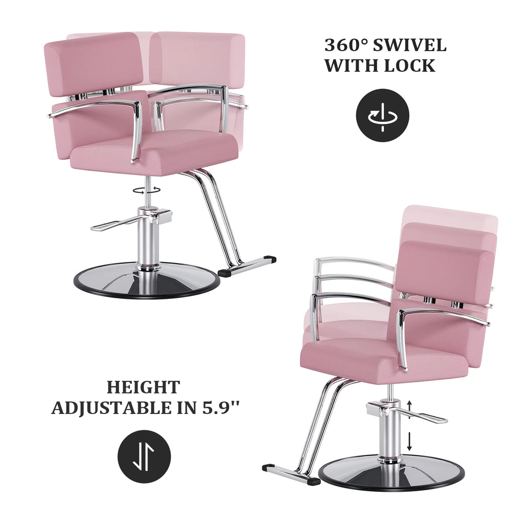 Pink 360 Degree Swivel Hydraulic Salon Chair C974