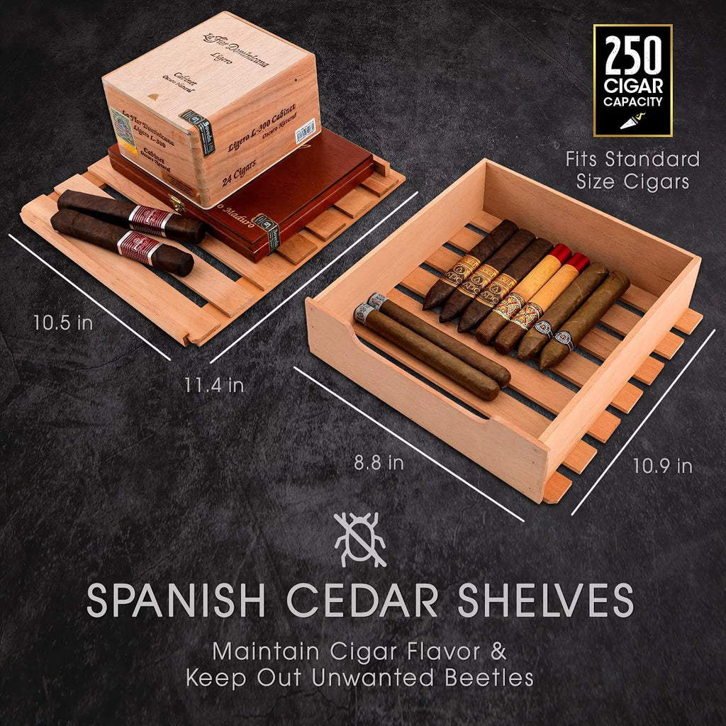 250 Cigar Cooler Humidor with Humidity Control Stainless Steel C543654