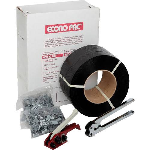 Polypropylene Strapping Kit 1/2x22 x 9,000& Coil with Tensioner, Sealer & Seals L40881