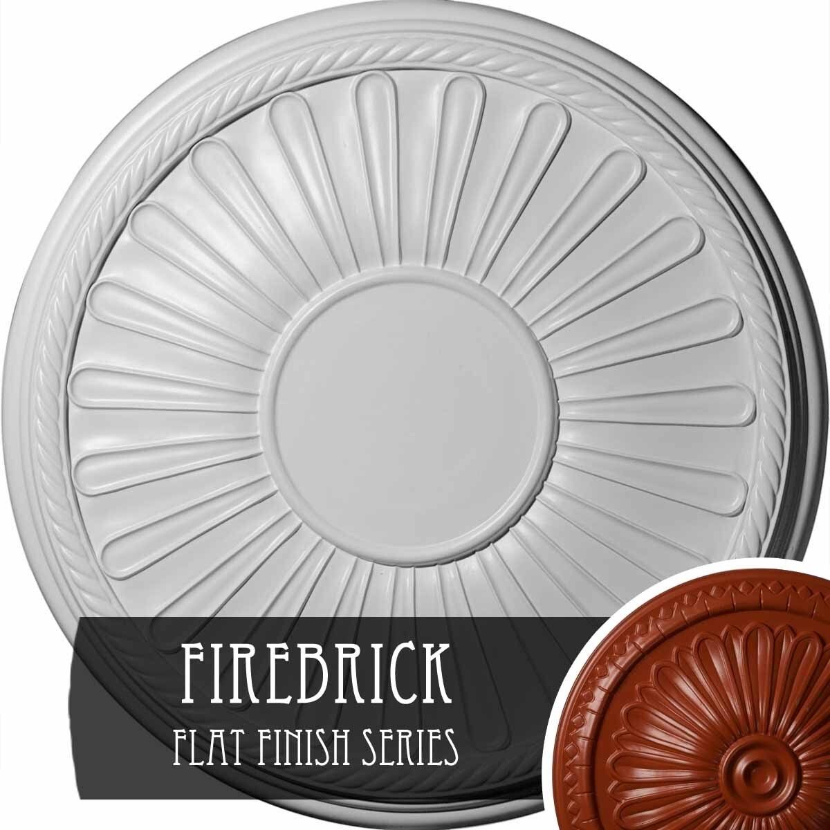19 7/8x22OD x 1 1/4x22P Ceiling Medallion Hand-Painted Firebrick M182