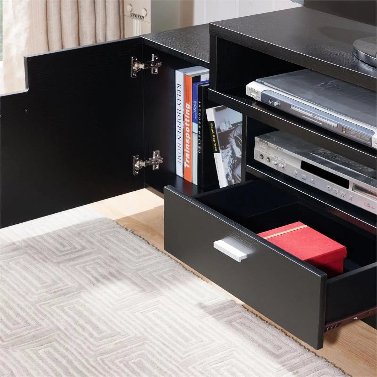Black Wood 72-Inch TV Stand X6591