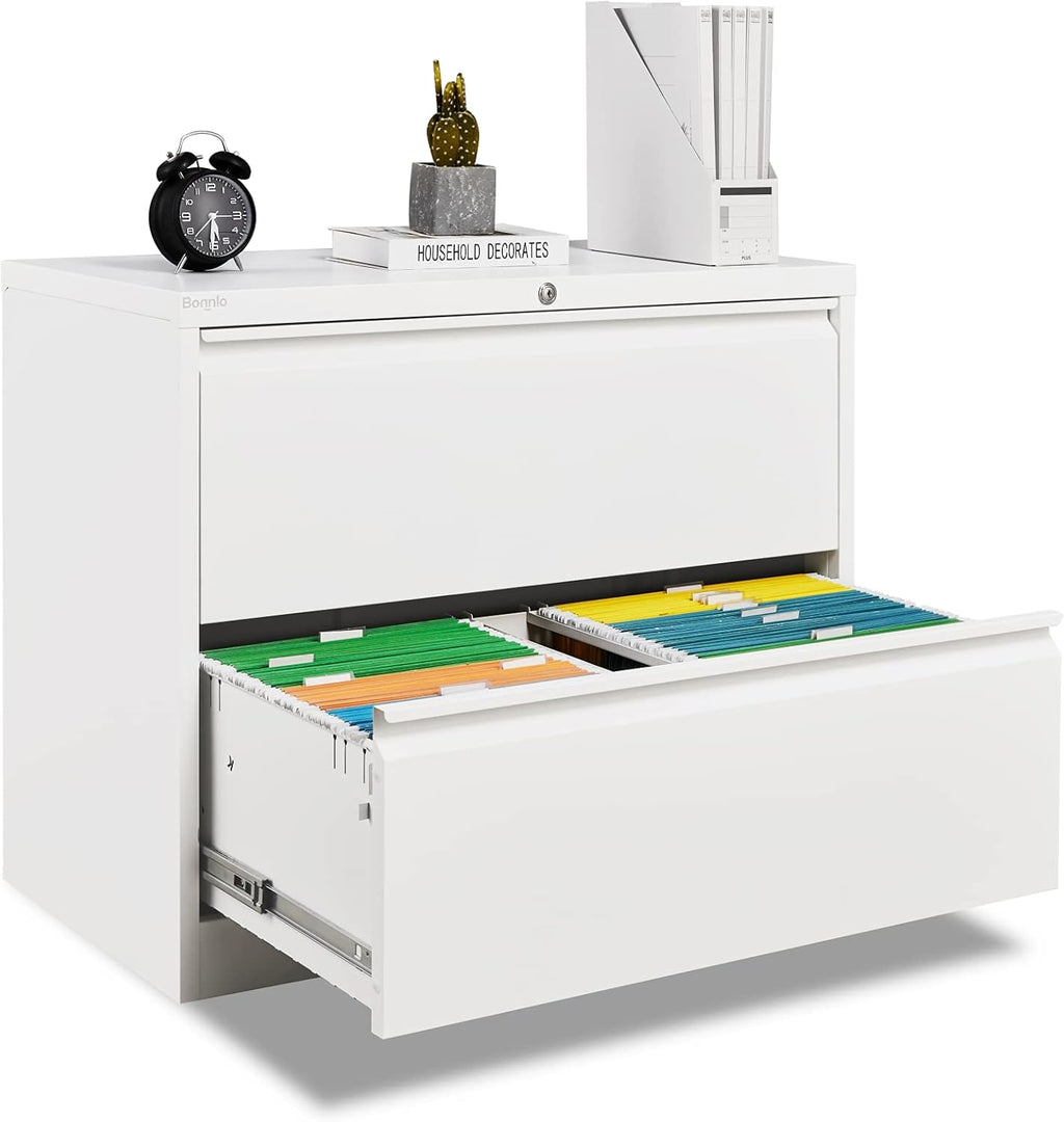 Black 2 Drawer Lockable Metal File Cabinet R150537