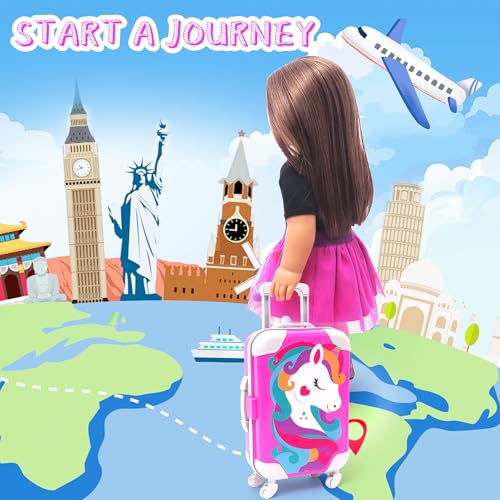 18 Inch Doll Travel Set Including Suitcase Luggage and Dress J140