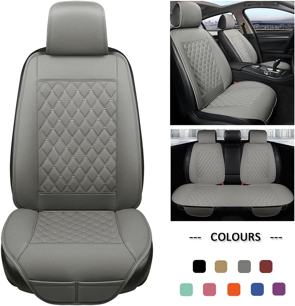 Car Seat Covers Full Set Gray Diamond Pattern A4753