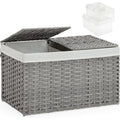 Gray 17.2 Gallon Rattan Storage Basket with Lid T63924