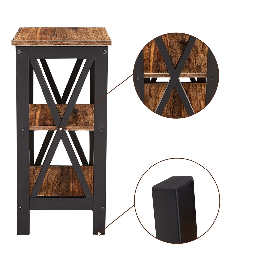 Set of 2 Nightstand with 3-Tier Shelf U58030