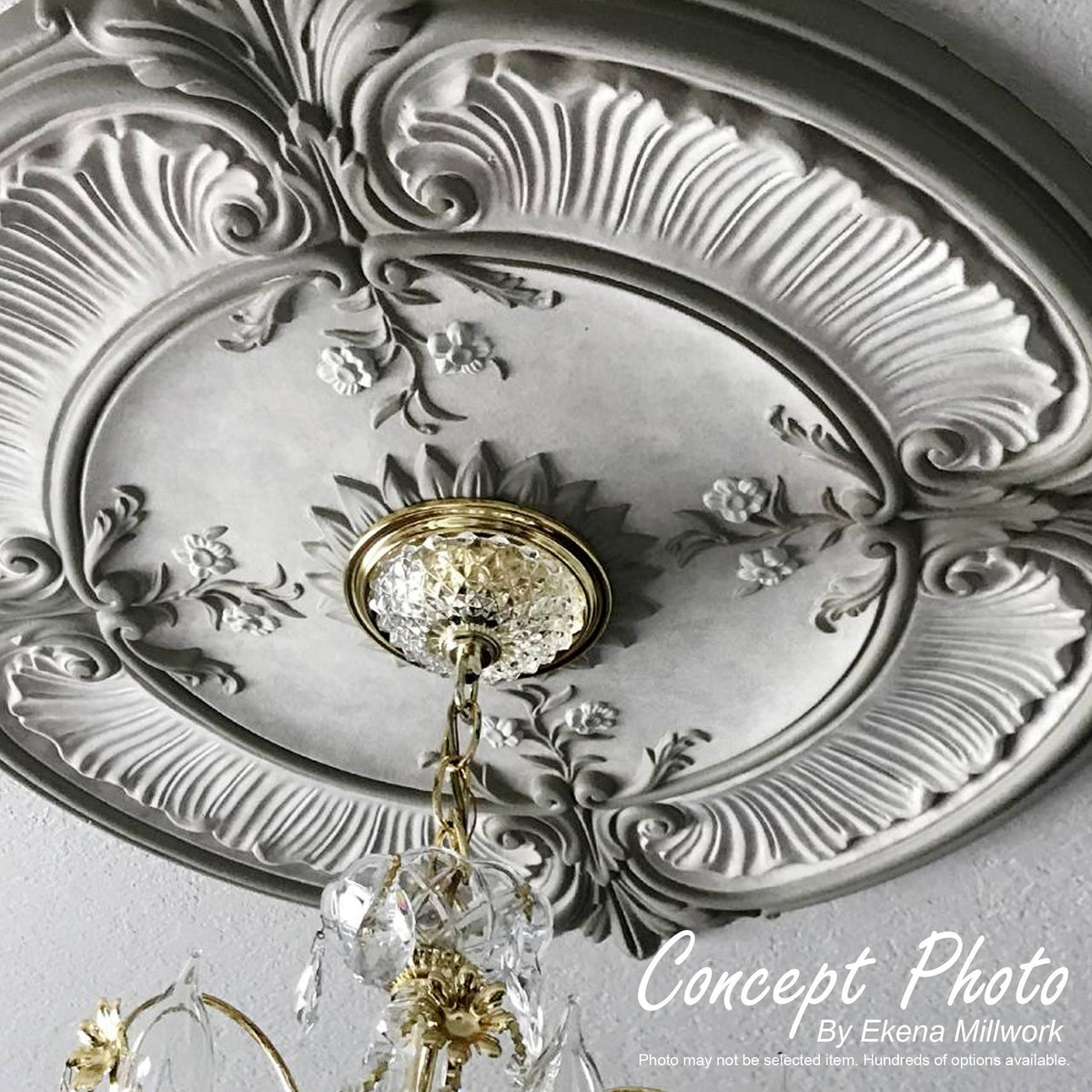 12 1/8x22OD x 3 5/8x22ID x 3/4x22P Hand-Painted Polished Copper Ceiling Medallion Z185