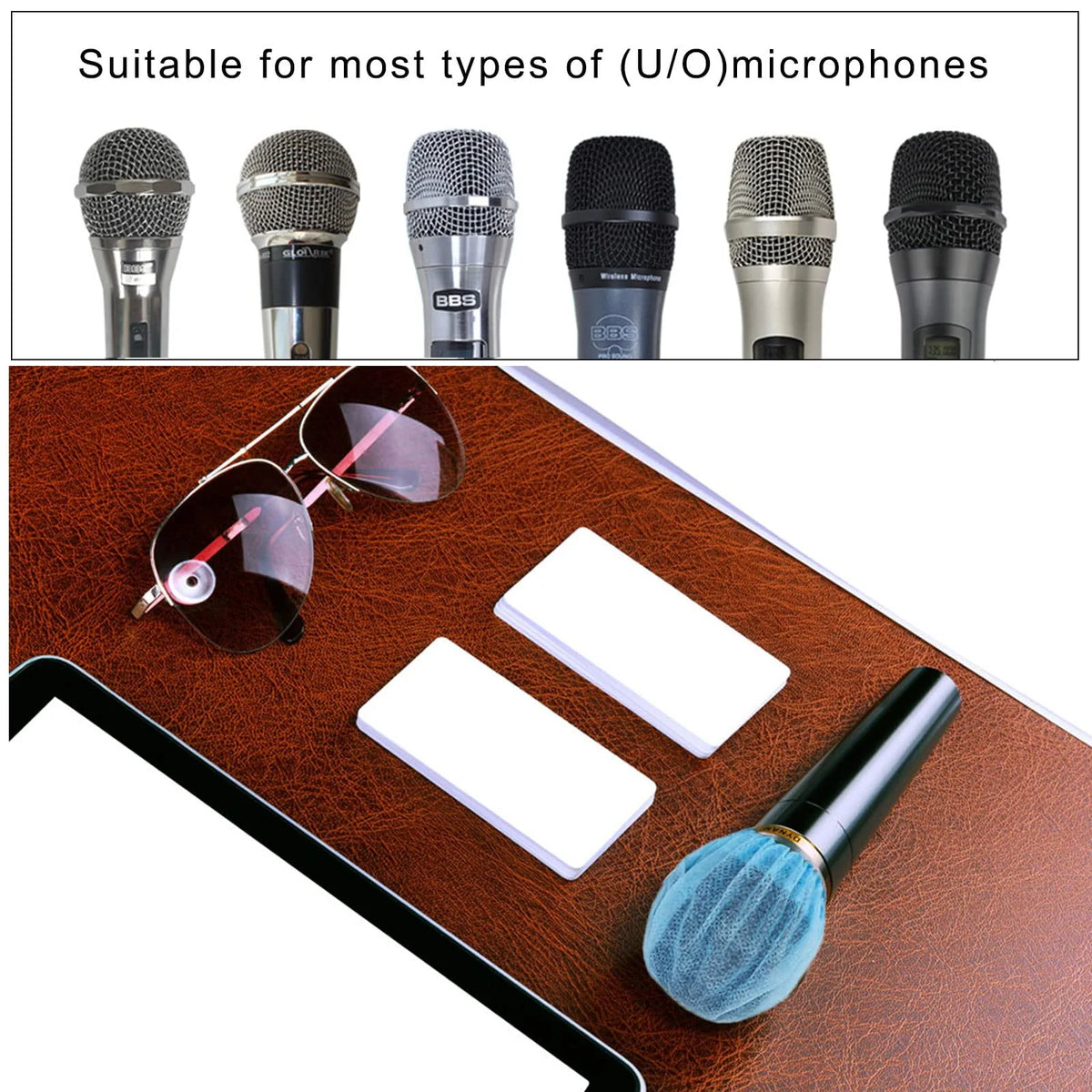 200 Pcs Black Non-Woven Disposable Microphone Cover C1629