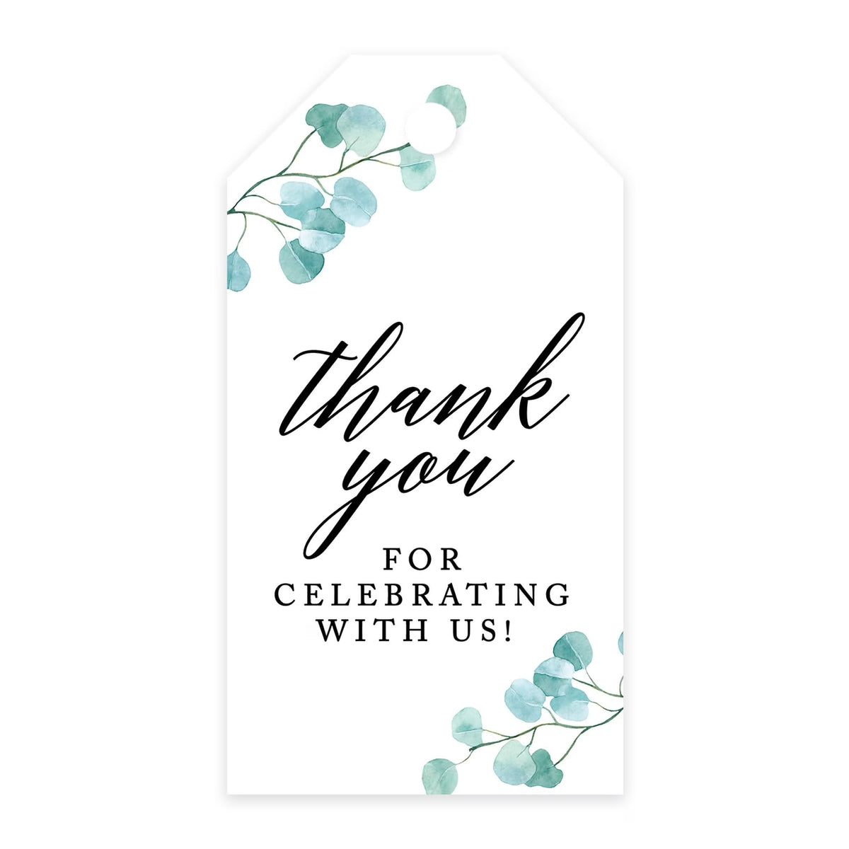 100-Pk Silver Dollar Eucalyptus Cardstock Gift Tags N44434