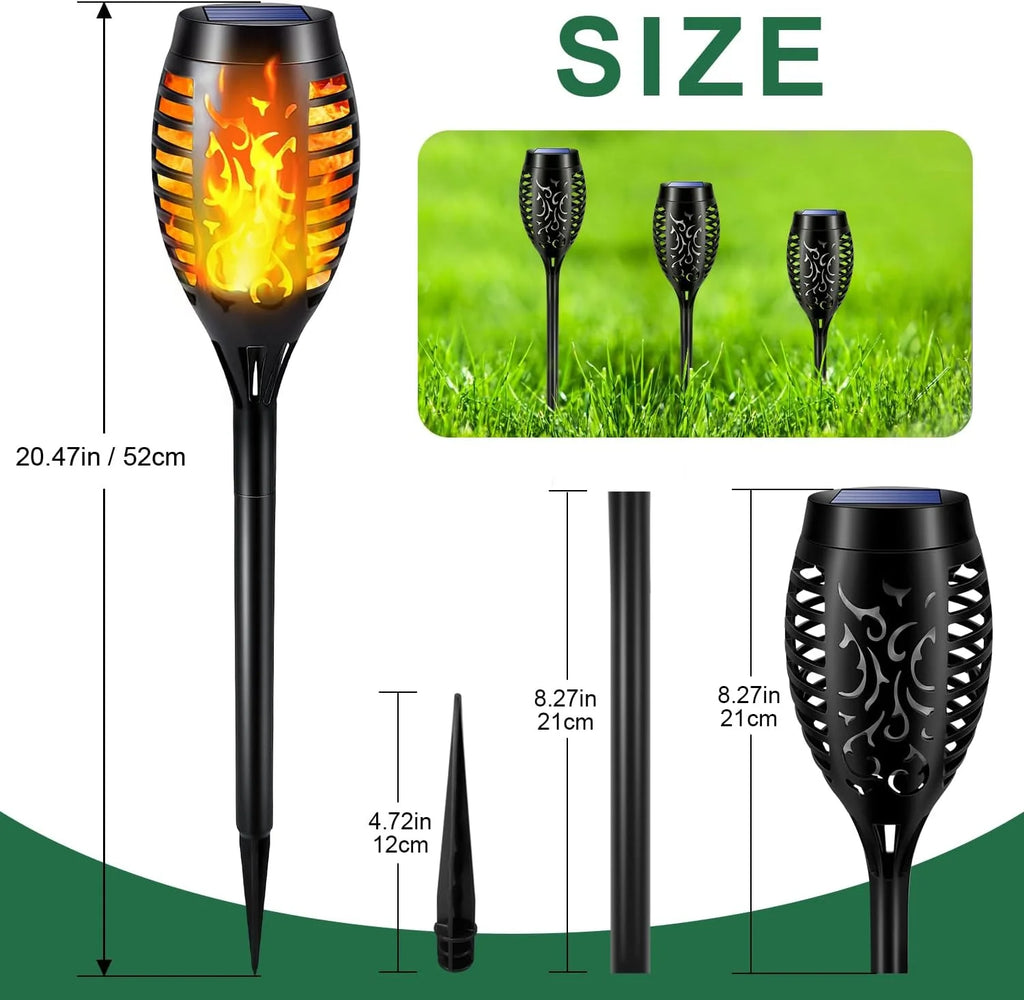12 Pack Solar Torch Lights Outdoor, LED Flickering Solar Lights, Waterproof Flame Lights X885