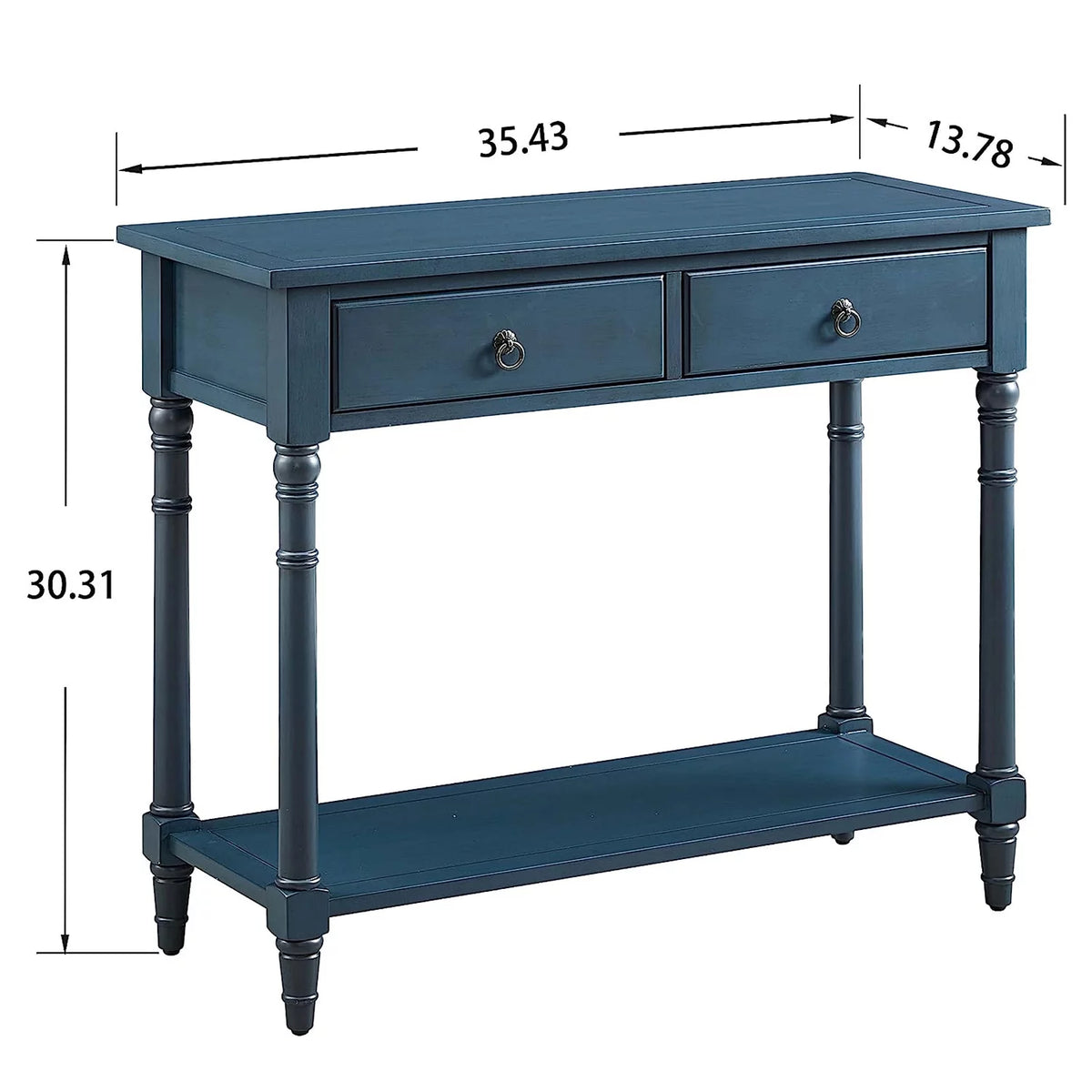 Blue Wooden Console Table with Drawers D10173