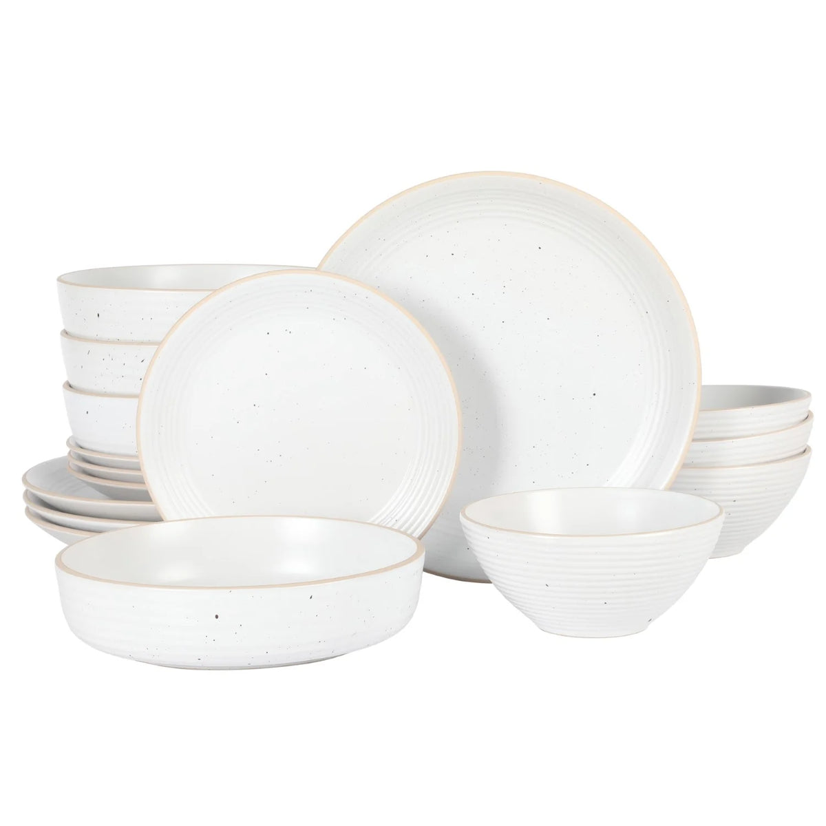 16 Piece Speckled Stoneware Dinnerware Set K85075