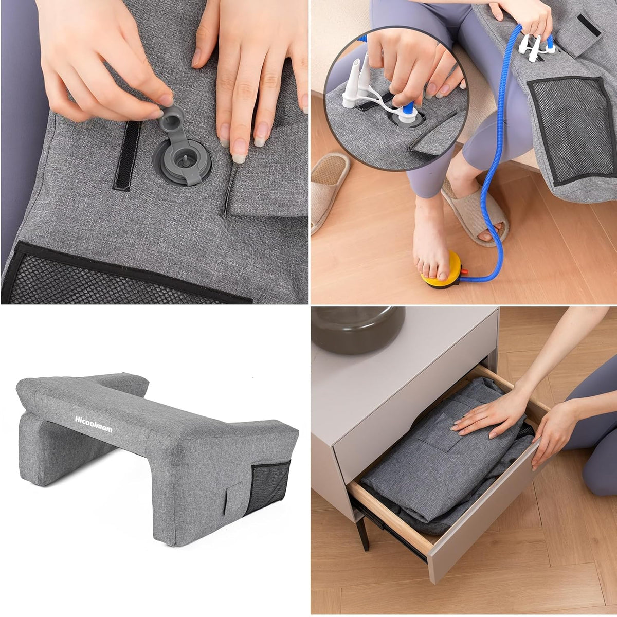 Inflatable Bed Rest Pillow with Lap Desk A5046