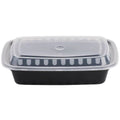 24 oz Black Microwavable Food Container with Lid W39844