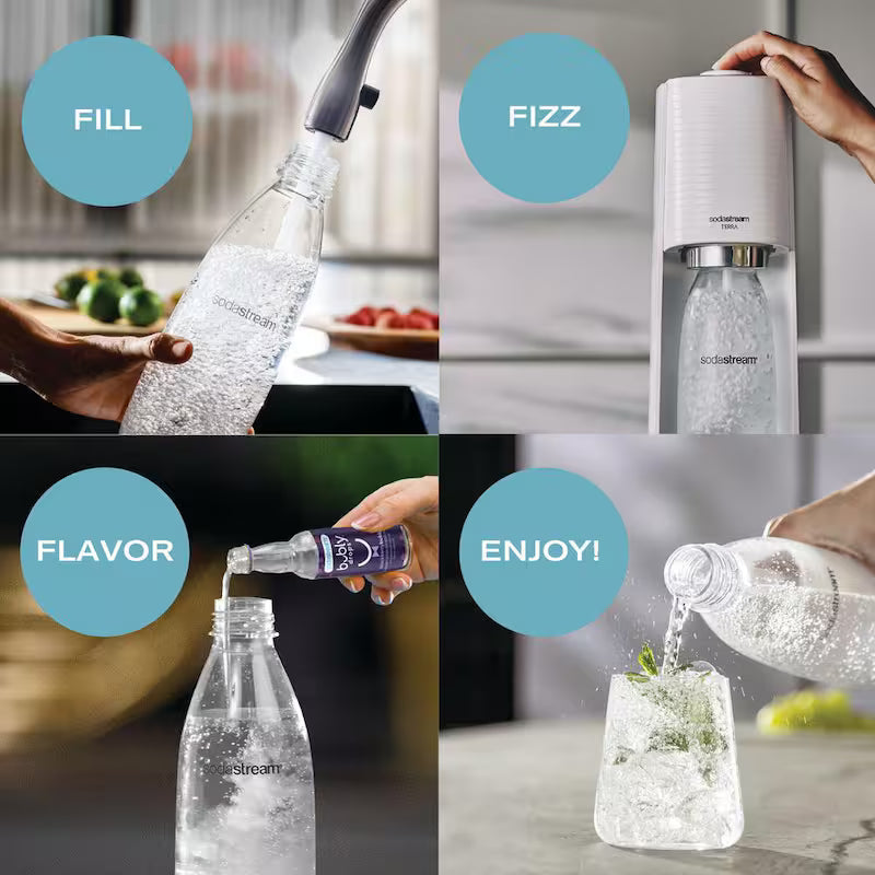 White Soda Machine and Sparkling Water Maker Kit P2030