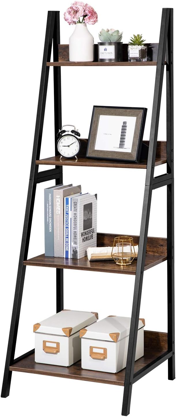 Black 4 Tier Ladder Bookshelf G799