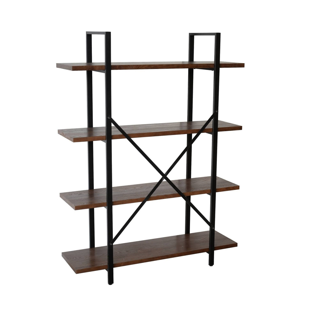 Walnut Brown 4 Shelf Etagere Bookcase A253