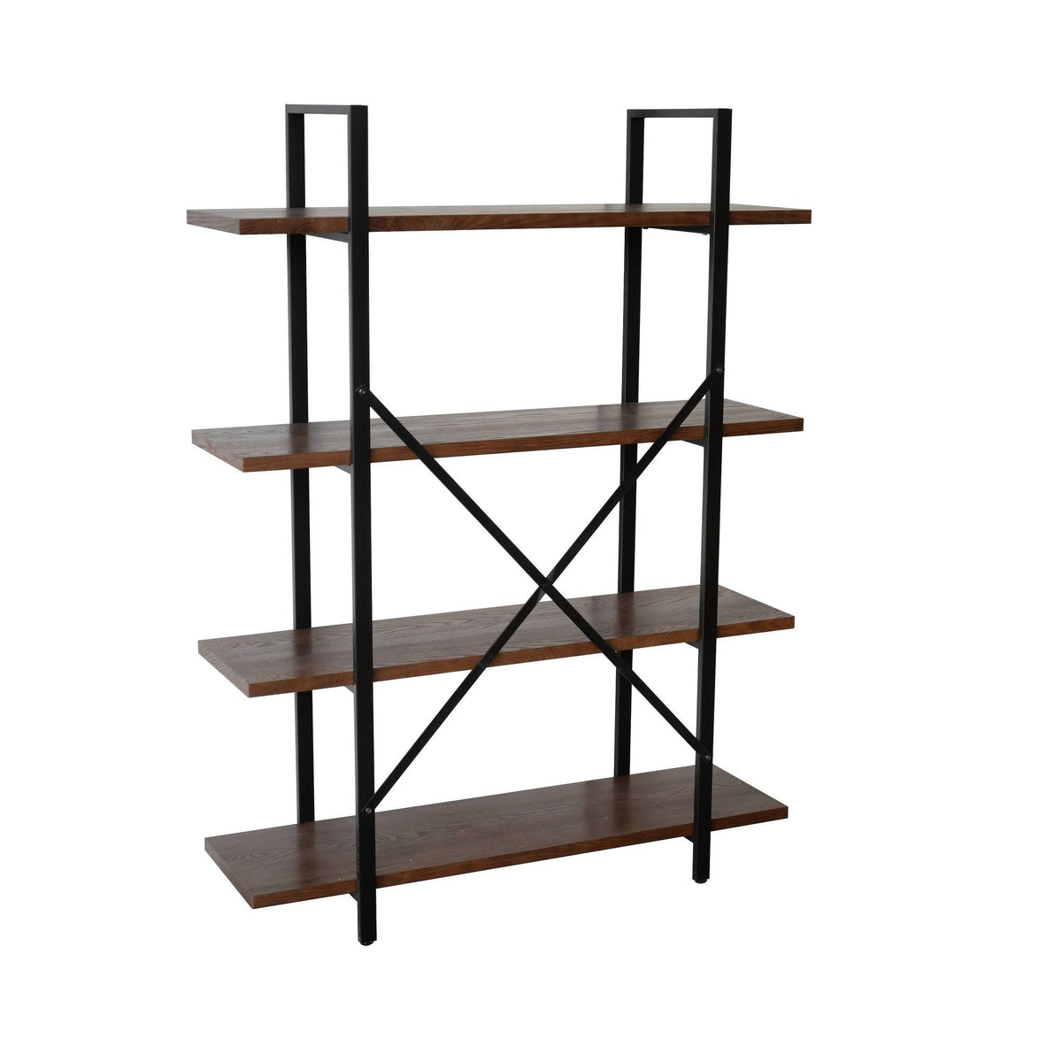 Walnut Brown 4 Shelf Etagere Bookcase A253