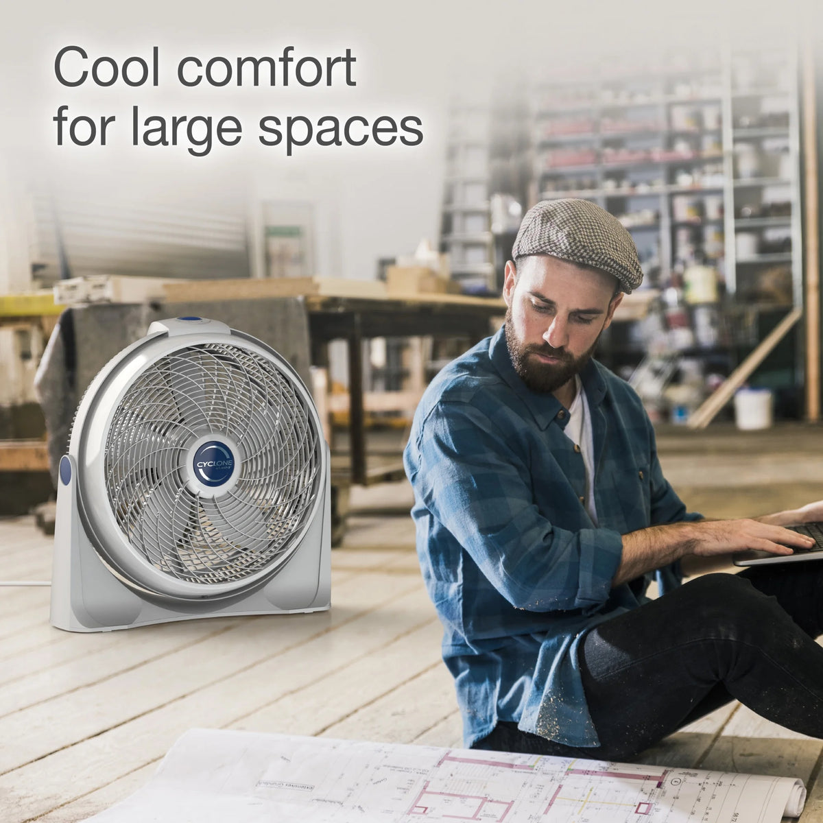 20 Air Circulator Floor Fan with Wall Mount Option, White J125045