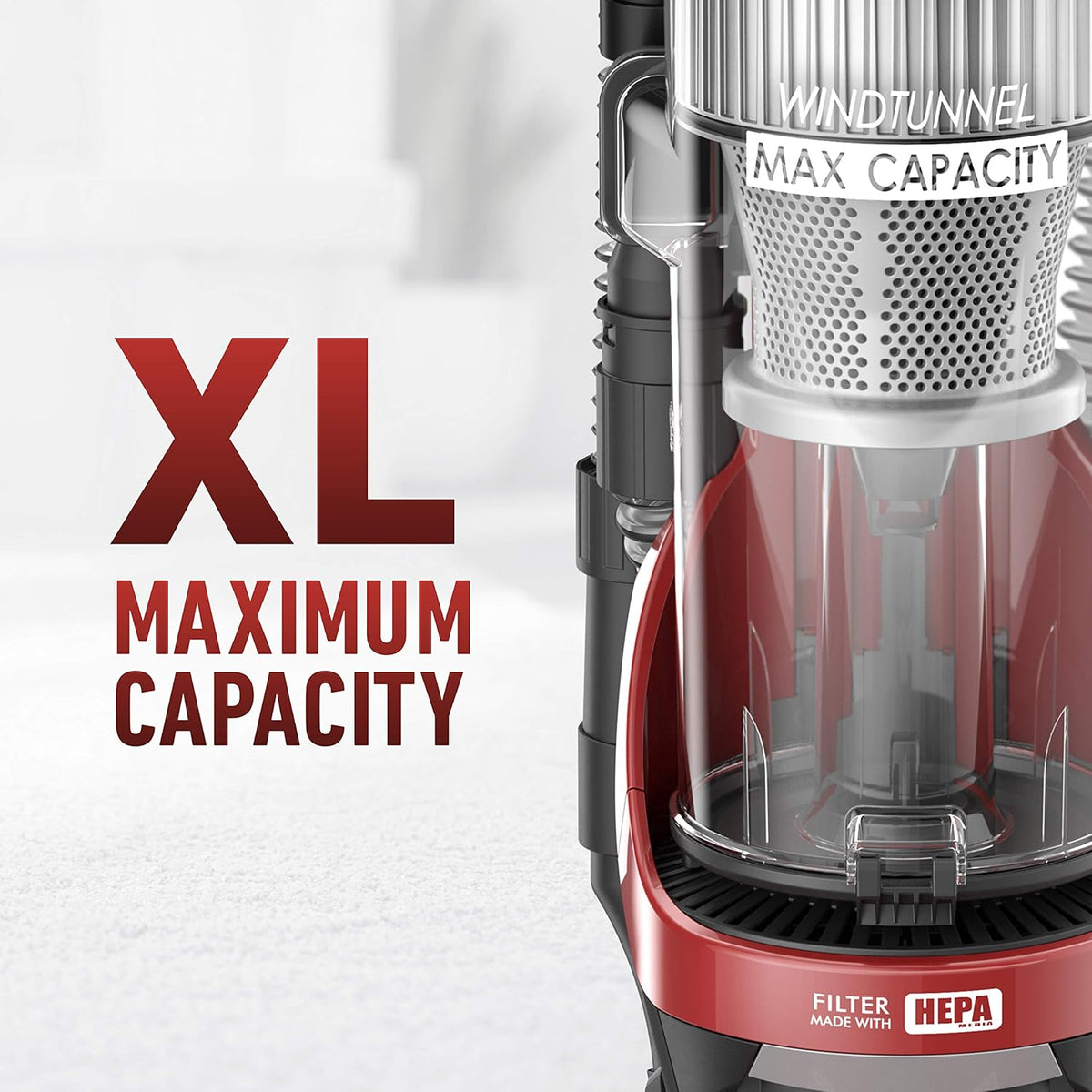 Red Upright Vacuum Cleaner with HEPA Media Filtration Q725