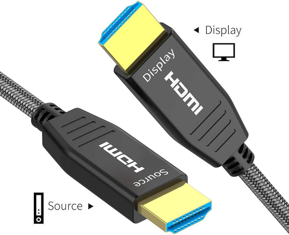 Fiber Optic HDMI 2.0b Cable 50ft Nylon Braided R16544