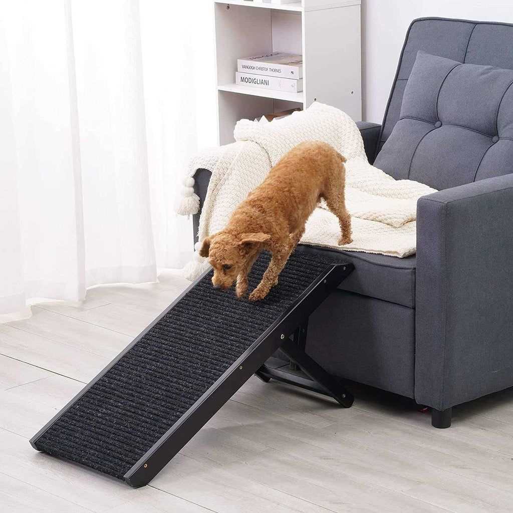 18 Tall Adjustable Wooden Folding Pet Ramp with Non Slip Carpet X203341