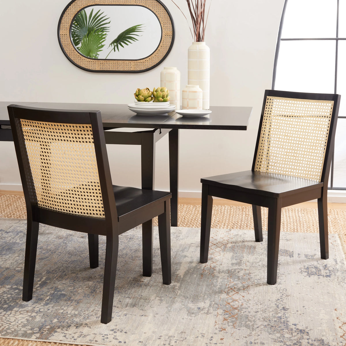 Black Natural Set of 2 Dining Chair D99796