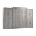 Queen Murphy Bed with Storage Cabinets in Gray V54961