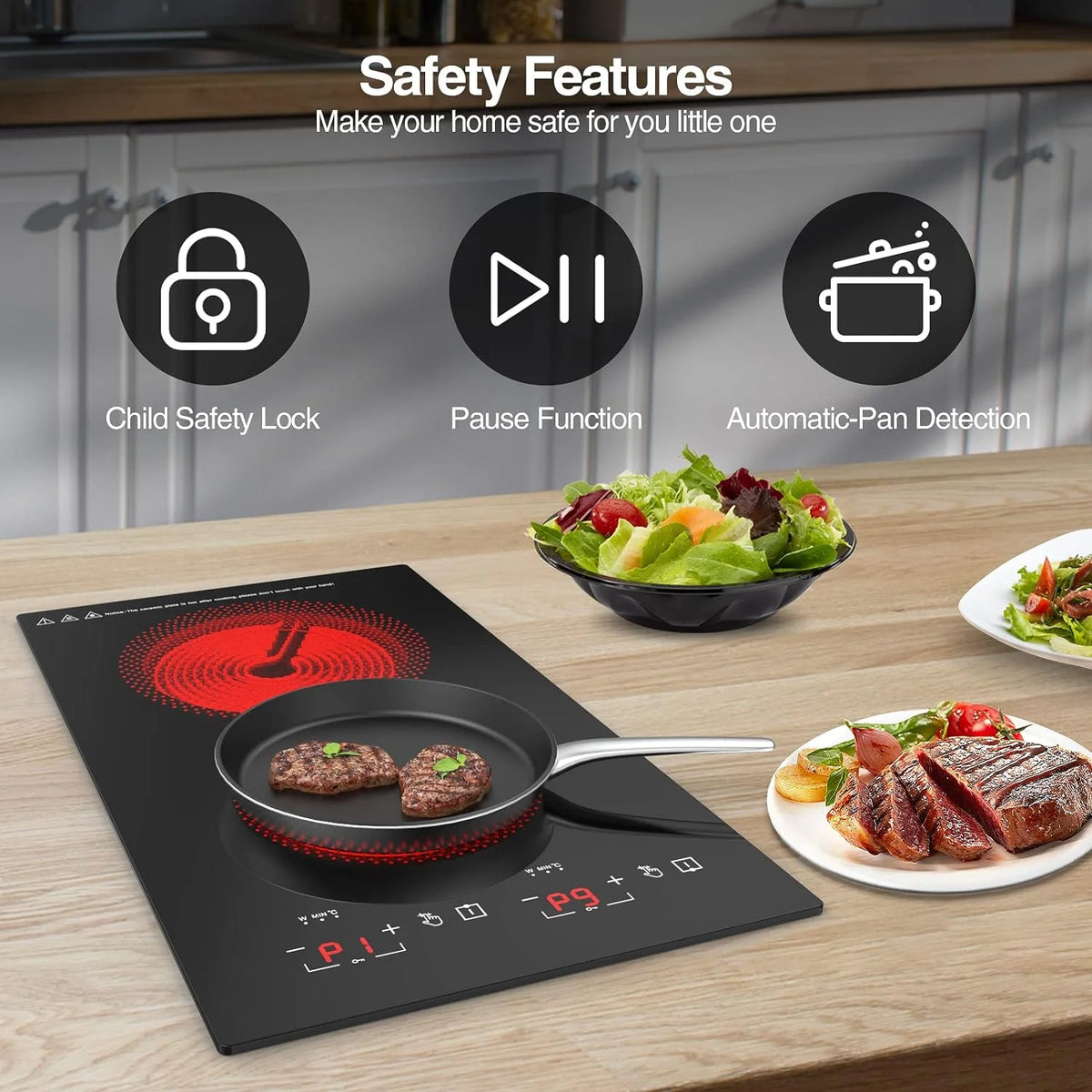 12 Inch 2 Burner Electric Cooktop V96923