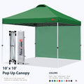 Pop Up Gazebo Tent Instant Shelter Beach Canopy with 1 Sidewall 3X3M Forest Green G302