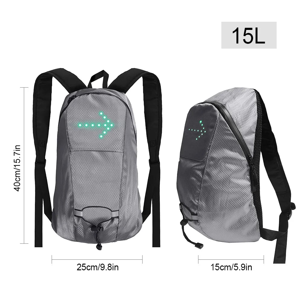 LED Turn Signal Bike Backpack 15L Waterproof A93349