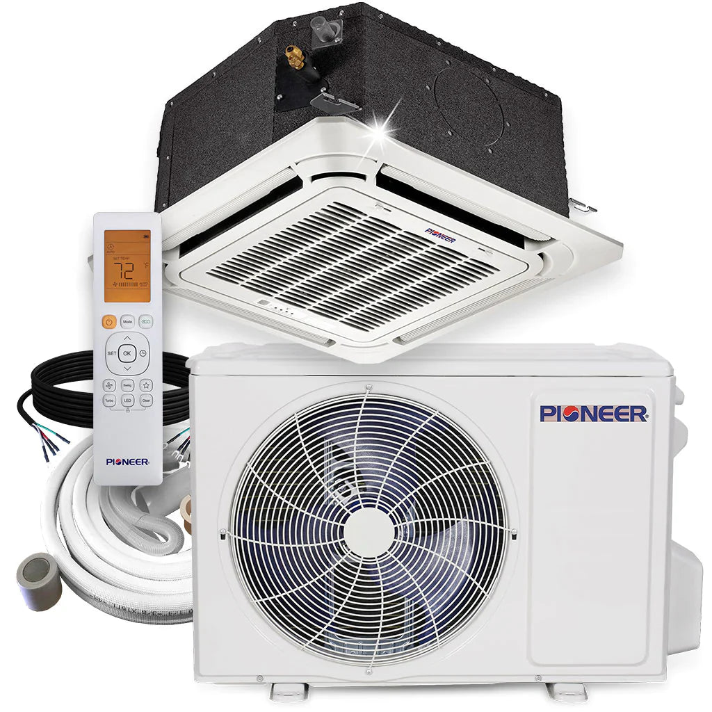 9000 BTU 20 SEER 115V 8-Way Compact Cassette Mini-Split Air Conditioner Heat Pump X225168