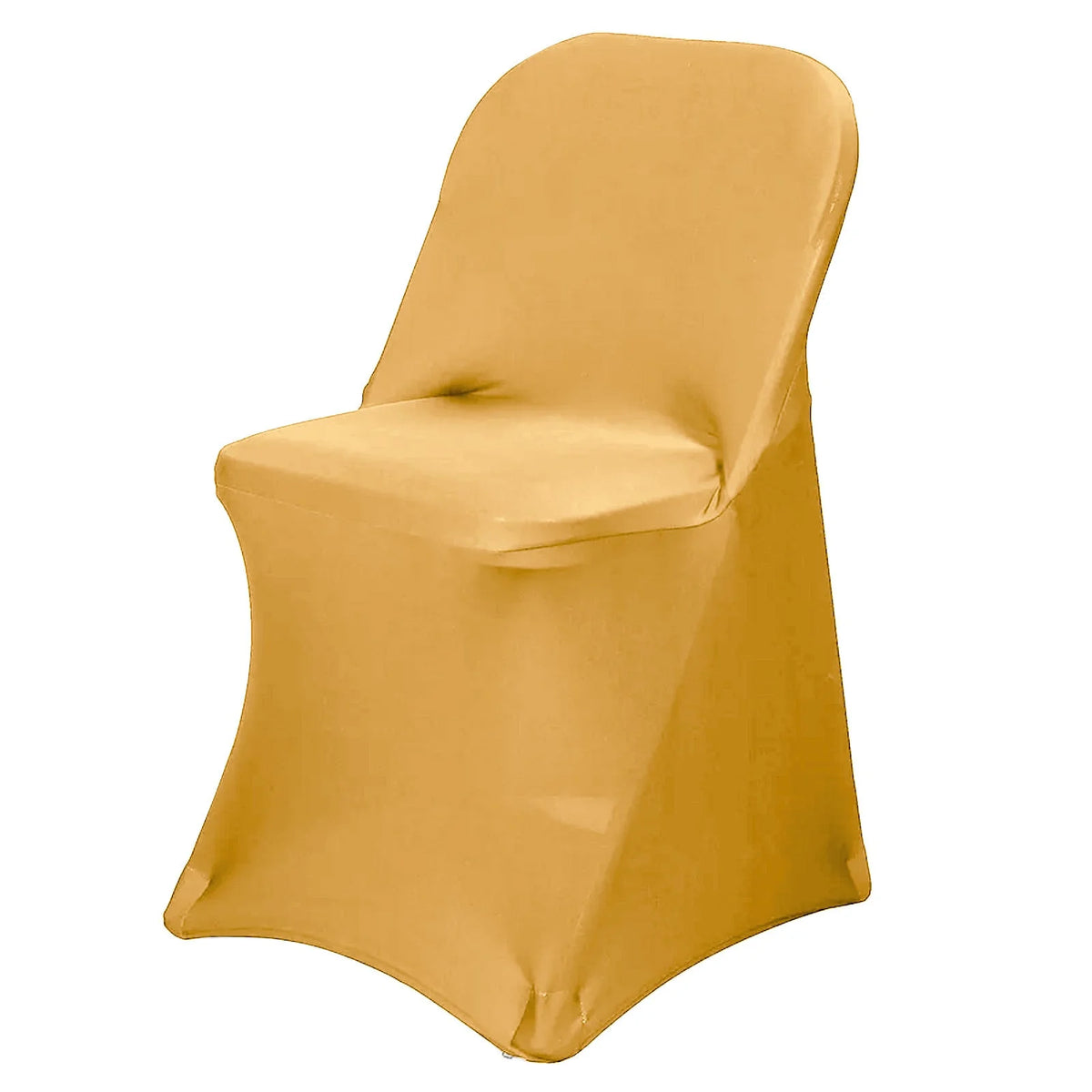 10PCS Stretchy Spandex Fitted Folding Chair Cover Gold U69186