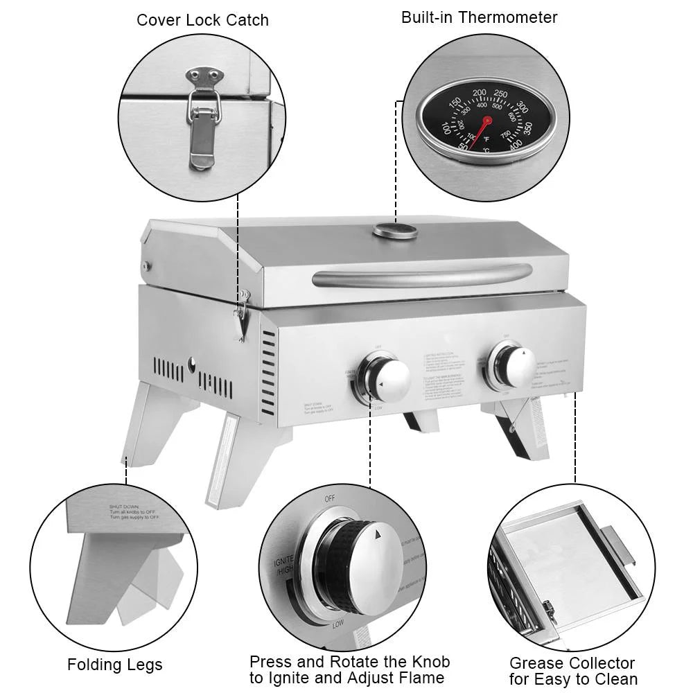 Portable Two-Burner Propane Gas Grill H234184