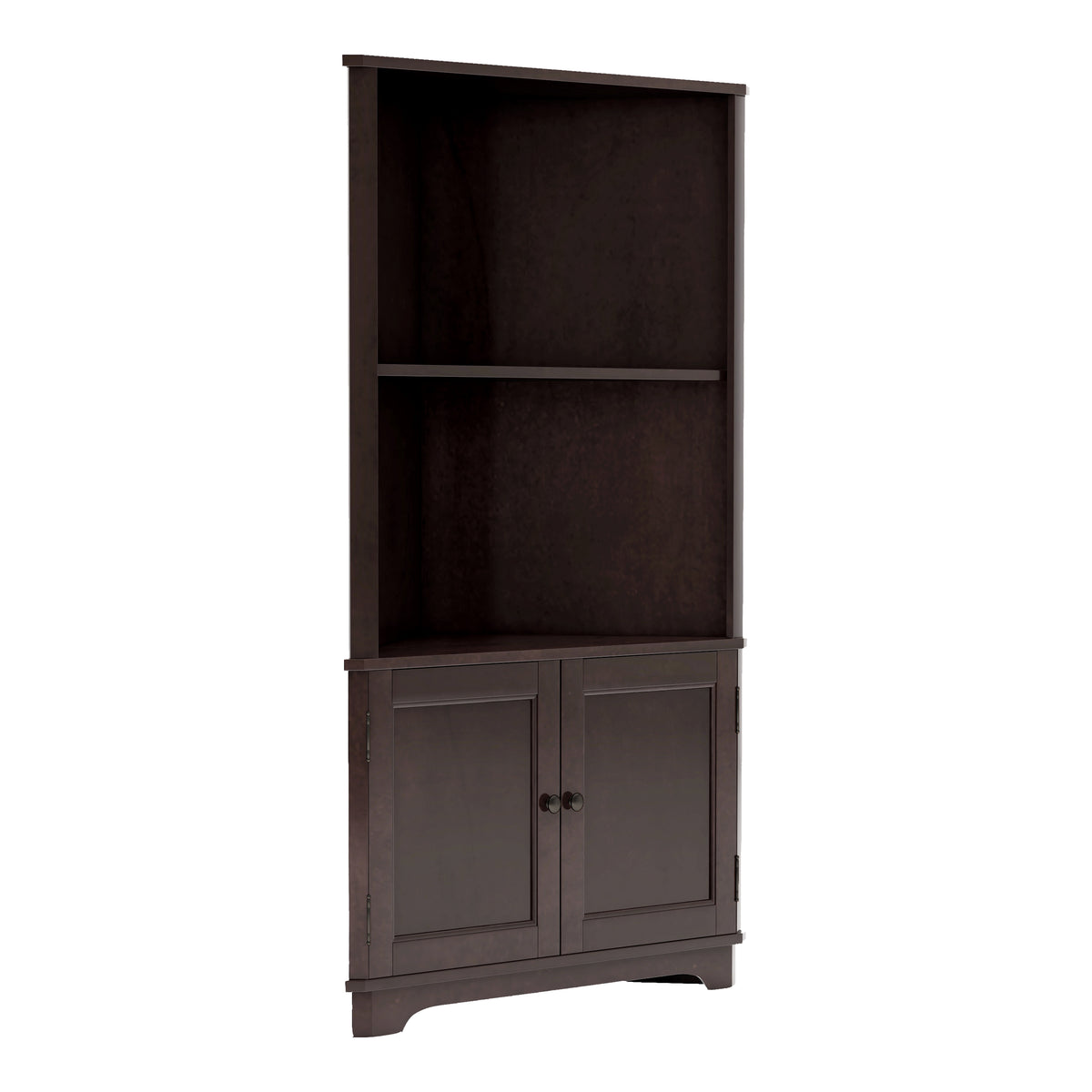 Espresso Wood Corner Bookshelf M825