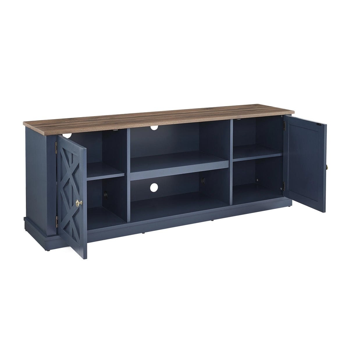 Navy Blue 64 inch TV Stand with Adjustable Shelf O1986