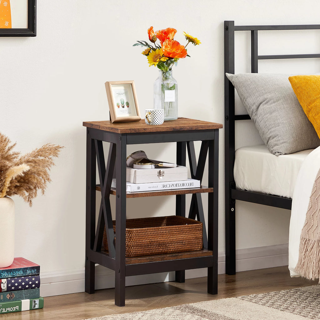 Set of 2 Nightstand with 3-Tier Shelf U58030