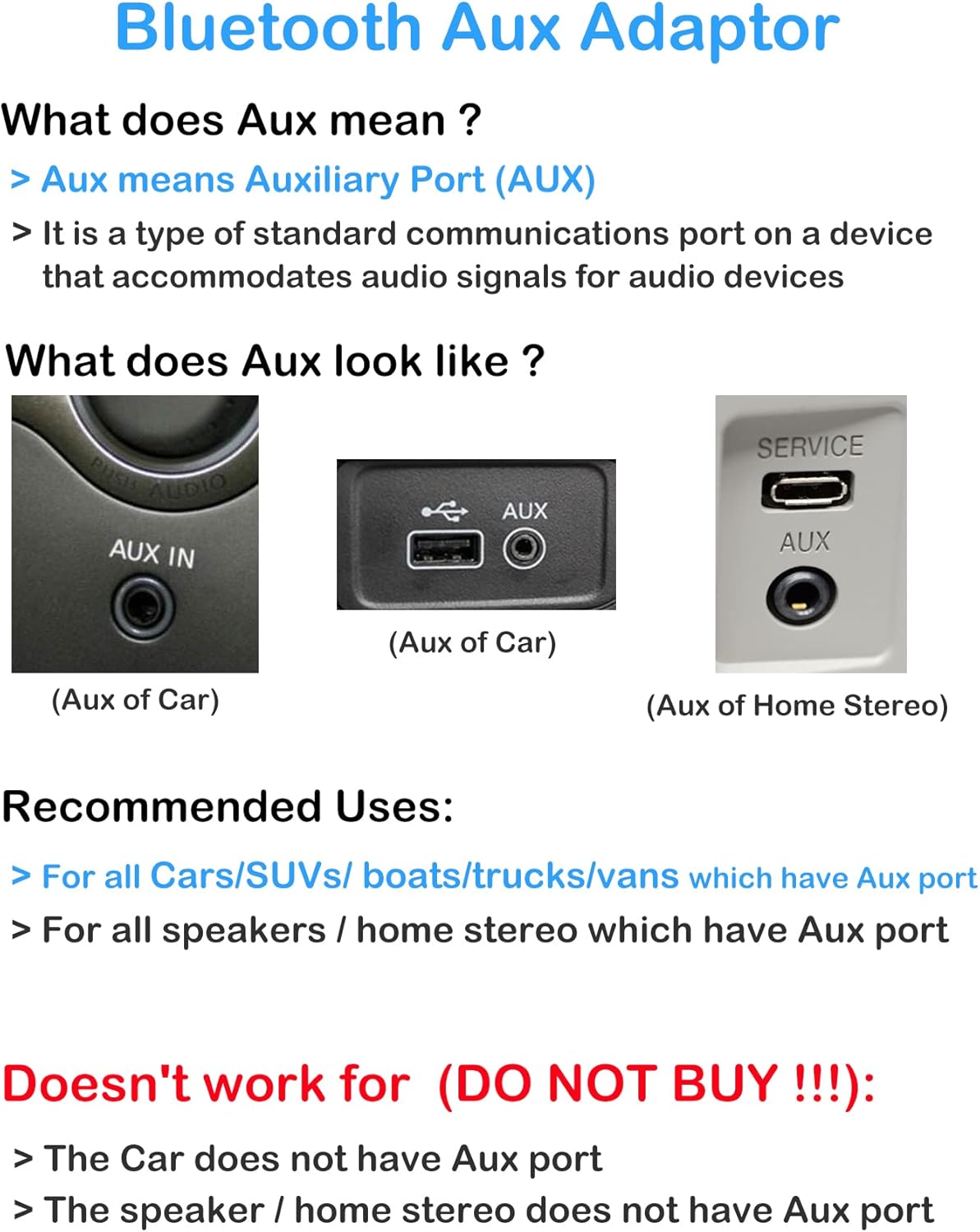 Bluetooth Aux Receiver Pack of 2 J440