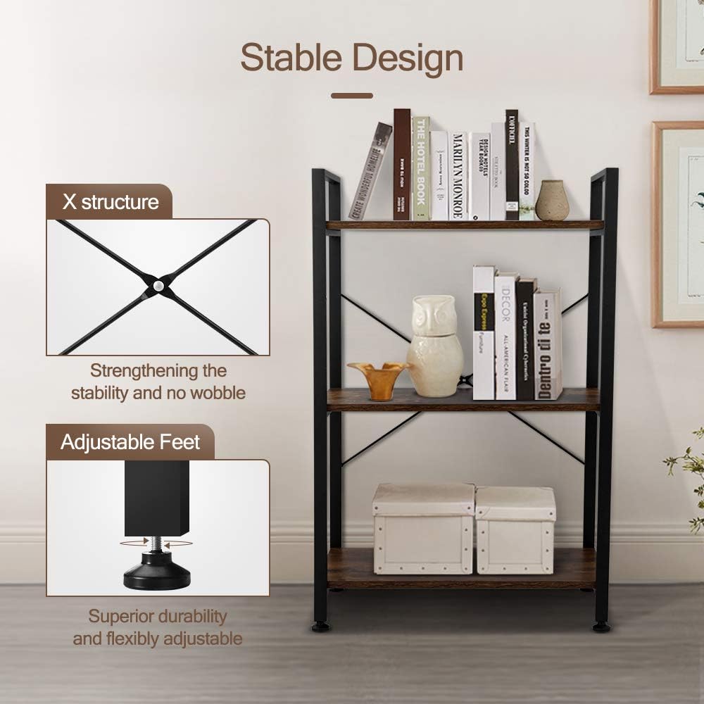3 Tier Metal Frame Bookshelf W99511