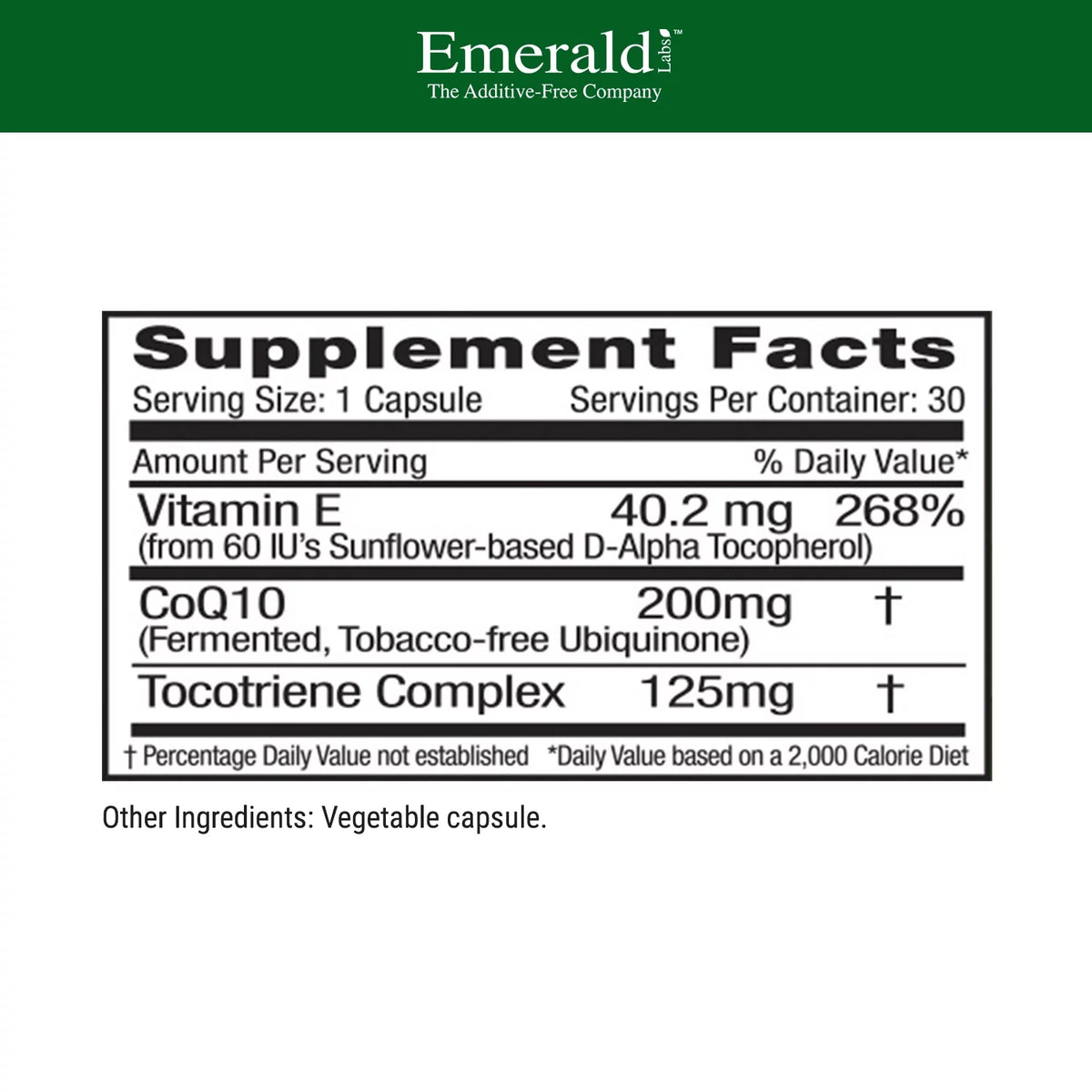 CoQ10 200 mg with Vitamin E 30 Capsules J6255