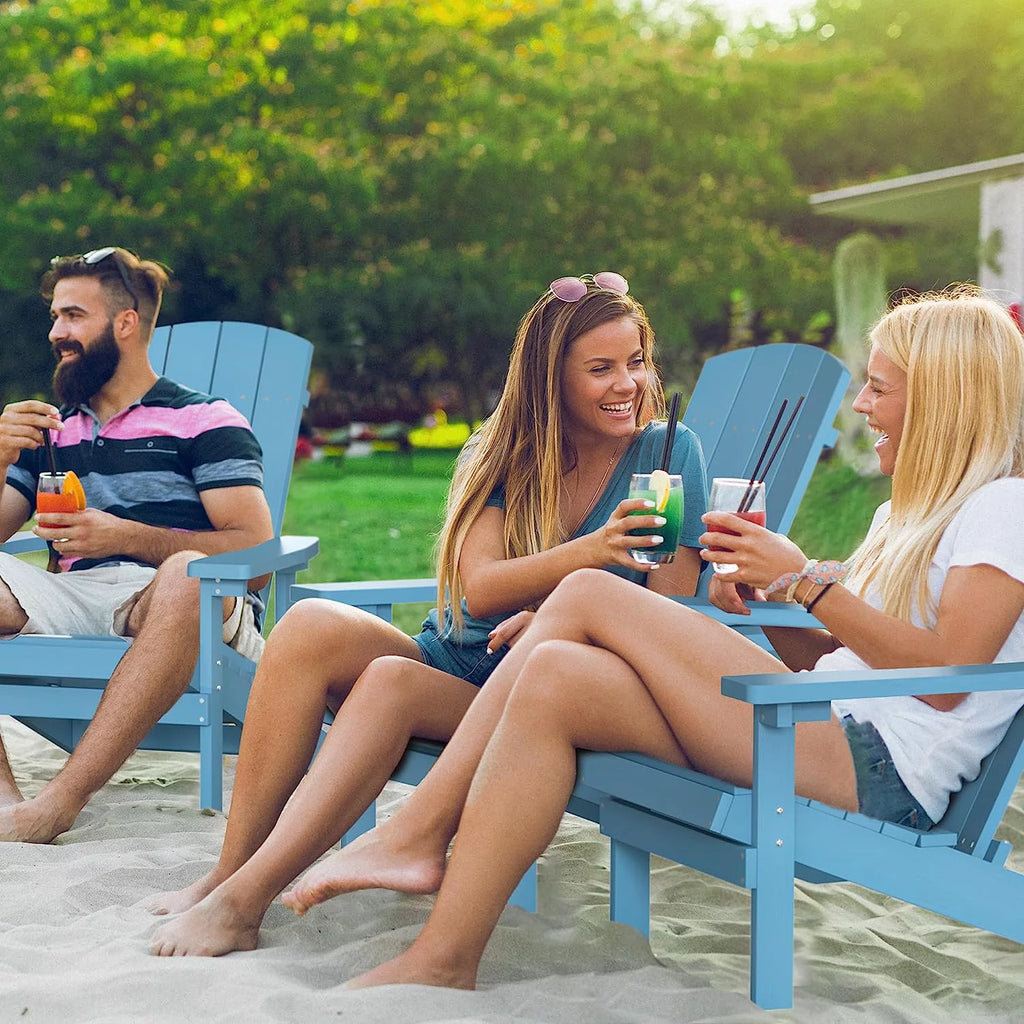 Blue Weather Resistant Plastic Adirondack Chairs B305382