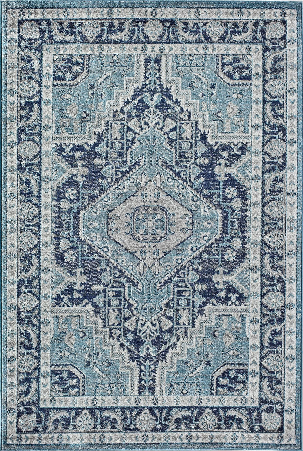 Midnight Blue Vintage Farmhouse Area Rug, 2'6"x4' V142203