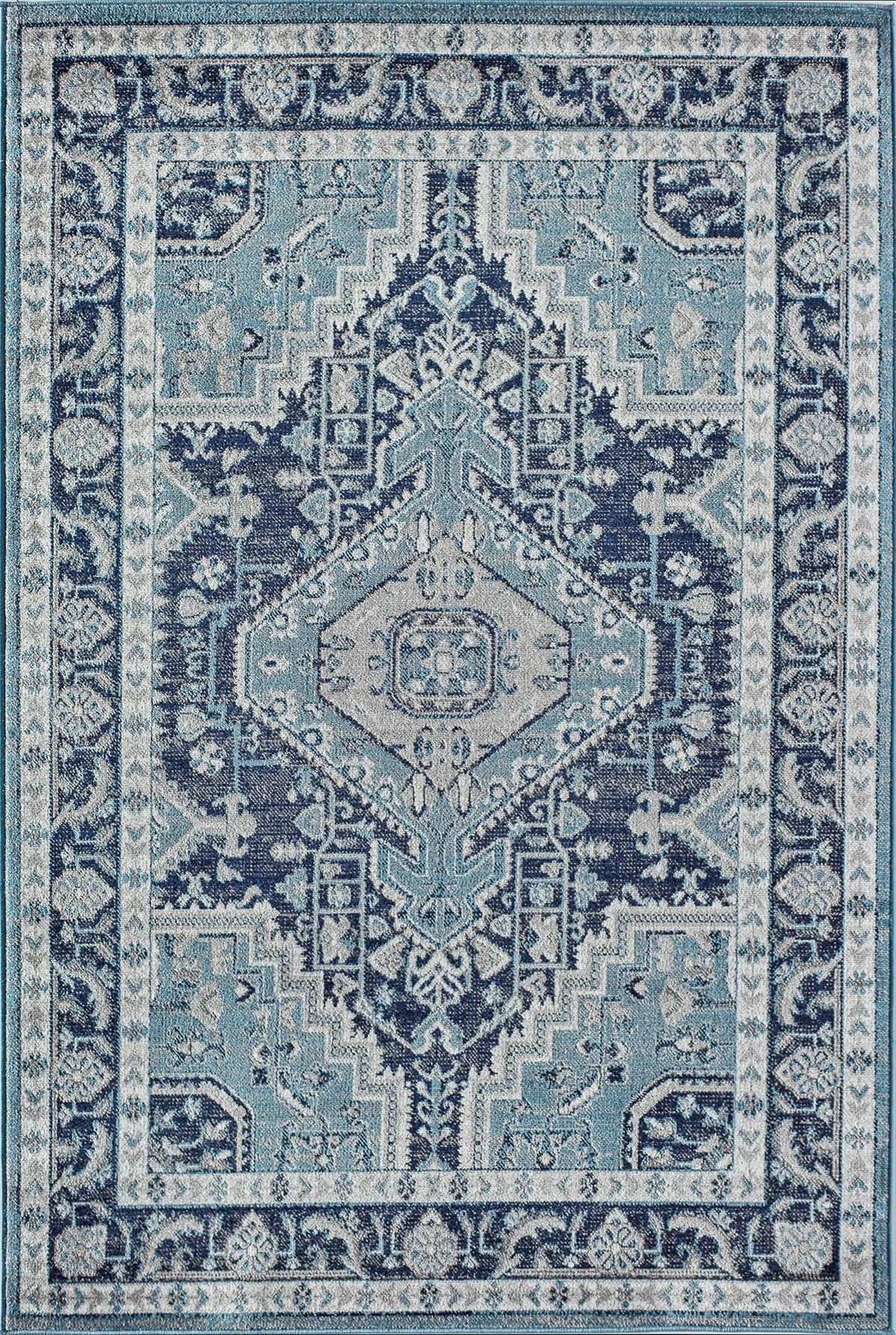 Midnight Blue Vintage Farmhouse Area Rug, 2'6"x4' V142203