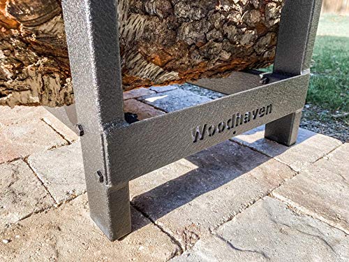 8 Foot 1/2 Cord Firewood Log Rack with Black Texture Powder Coat Finish B854230
