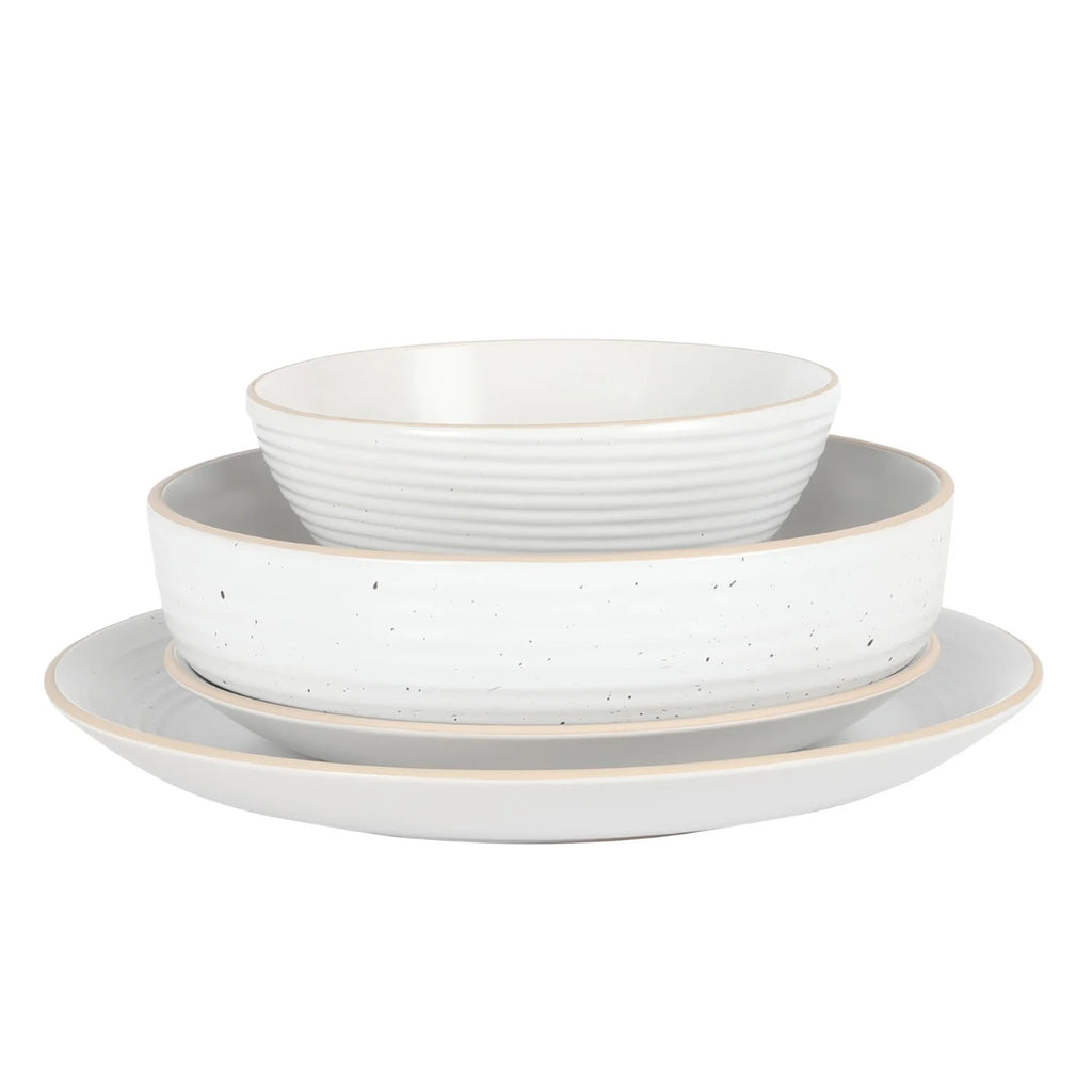 16 Piece Speckled Stoneware Dinnerware Set K85075